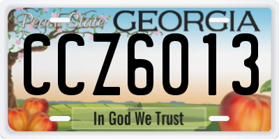 GA license plate CCZ6013