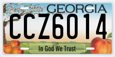 GA license plate CCZ6014