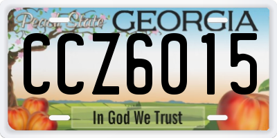 GA license plate CCZ6015