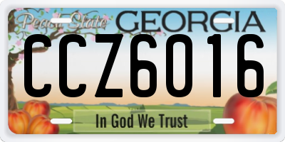 GA license plate CCZ6016