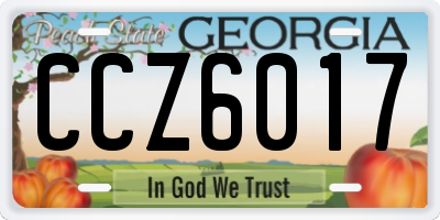 GA license plate CCZ6017