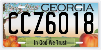 GA license plate CCZ6018