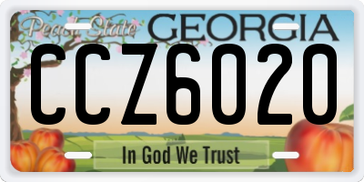 GA license plate CCZ6020