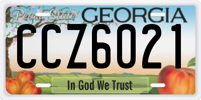 GA license plate CCZ6021