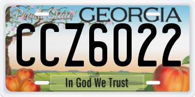 GA license plate CCZ6022