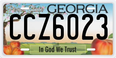 GA license plate CCZ6023