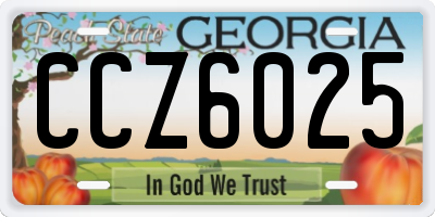 GA license plate CCZ6025