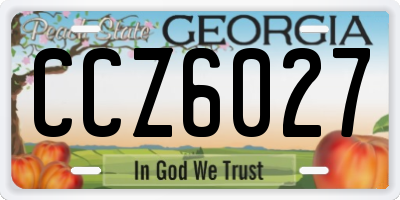 GA license plate CCZ6027