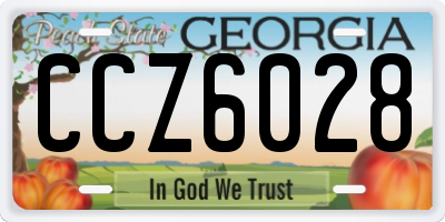 GA license plate CCZ6028