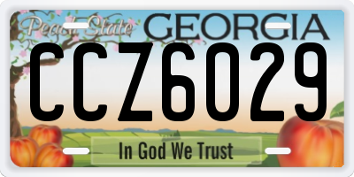 GA license plate CCZ6029