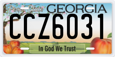 GA license plate CCZ6031