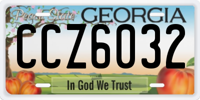 GA license plate CCZ6032