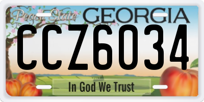 GA license plate CCZ6034