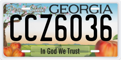 GA license plate CCZ6036