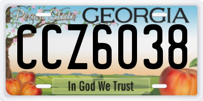 GA license plate CCZ6038