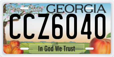 GA license plate CCZ6040