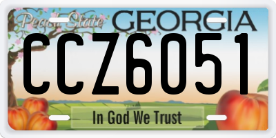 GA license plate CCZ6051