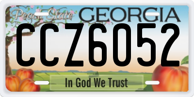 GA license plate CCZ6052