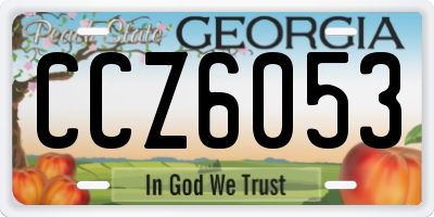 GA license plate CCZ6053