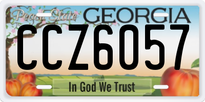 GA license plate CCZ6057