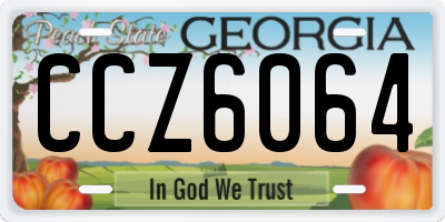 GA license plate CCZ6064