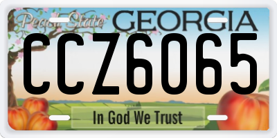 GA license plate CCZ6065