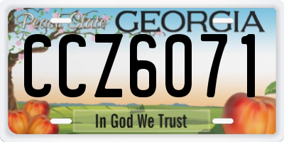 GA license plate CCZ6071