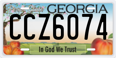 GA license plate CCZ6074