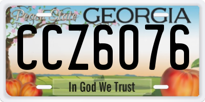 GA license plate CCZ6076