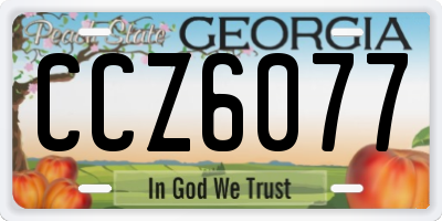 GA license plate CCZ6077