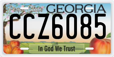GA license plate CCZ6085