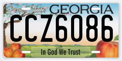 GA license plate CCZ6086