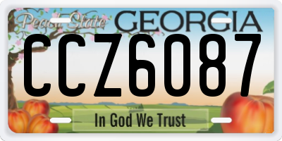 GA license plate CCZ6087