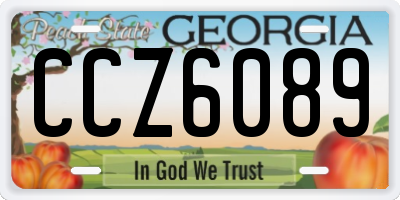GA license plate CCZ6089