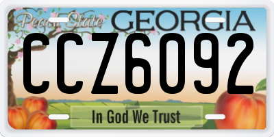 GA license plate CCZ6092