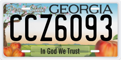 GA license plate CCZ6093