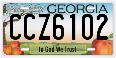 GA license plate CCZ6102
