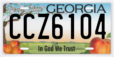 GA license plate CCZ6104