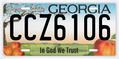 GA license plate CCZ6106