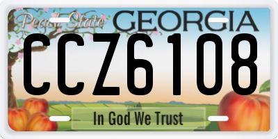 GA license plate CCZ6108