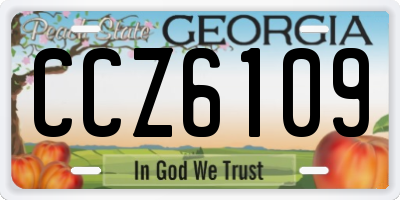 GA license plate CCZ6109