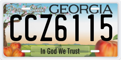 GA license plate CCZ6115