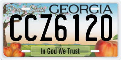 GA license plate CCZ6120