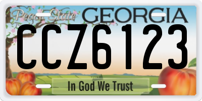 GA license plate CCZ6123