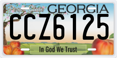 GA license plate CCZ6125