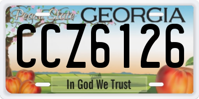 GA license plate CCZ6126