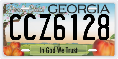 GA license plate CCZ6128