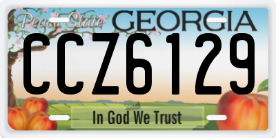 GA license plate CCZ6129