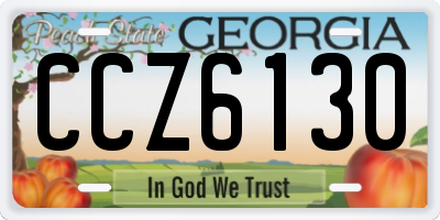 GA license plate CCZ6130