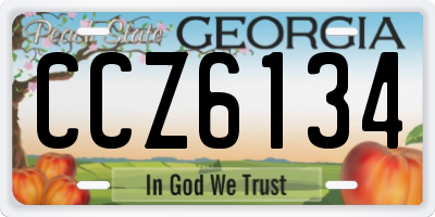 GA license plate CCZ6134